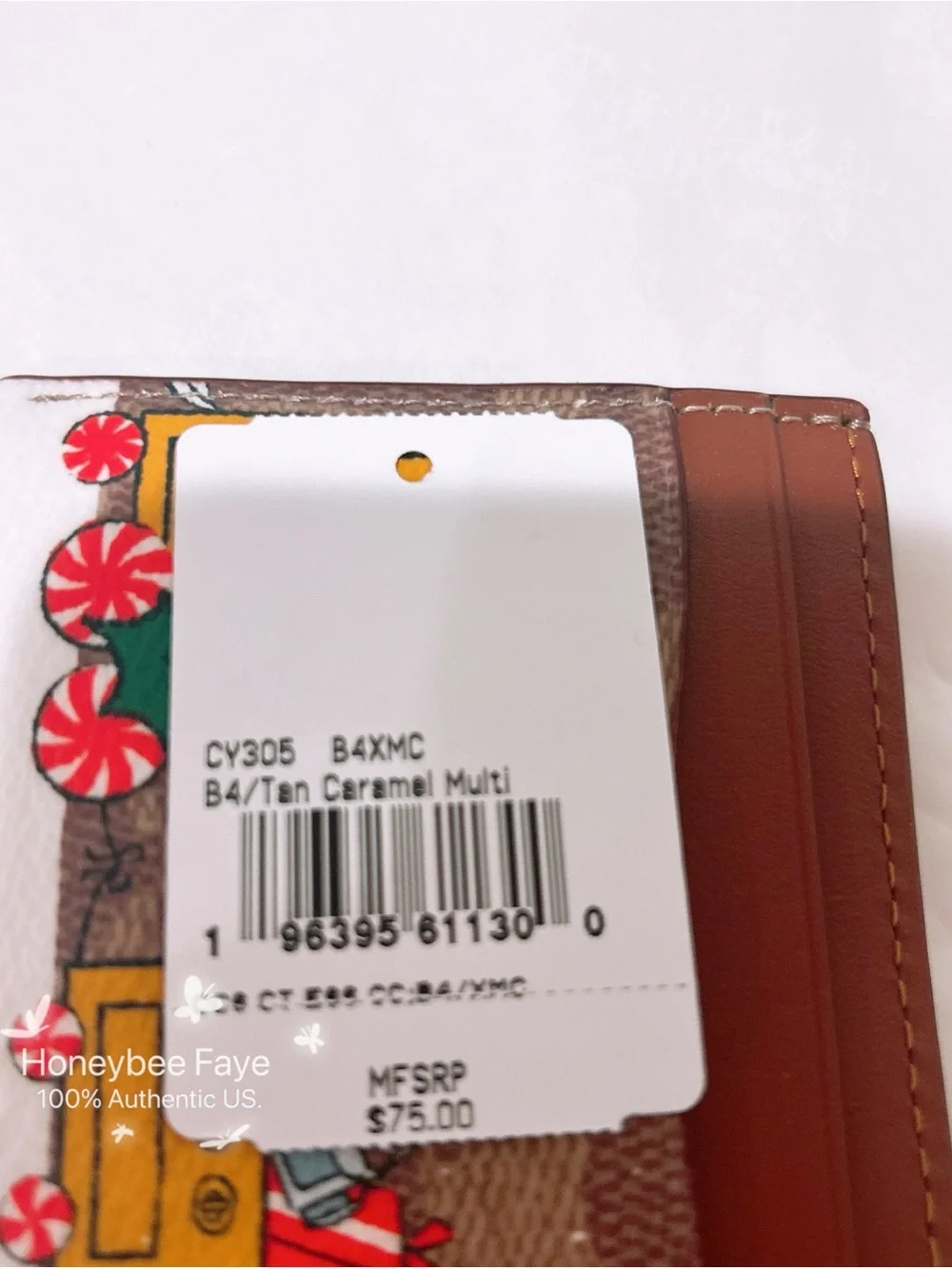 NWT Coach Holiday Essential Card Case In Signature Canvas With Train CY305